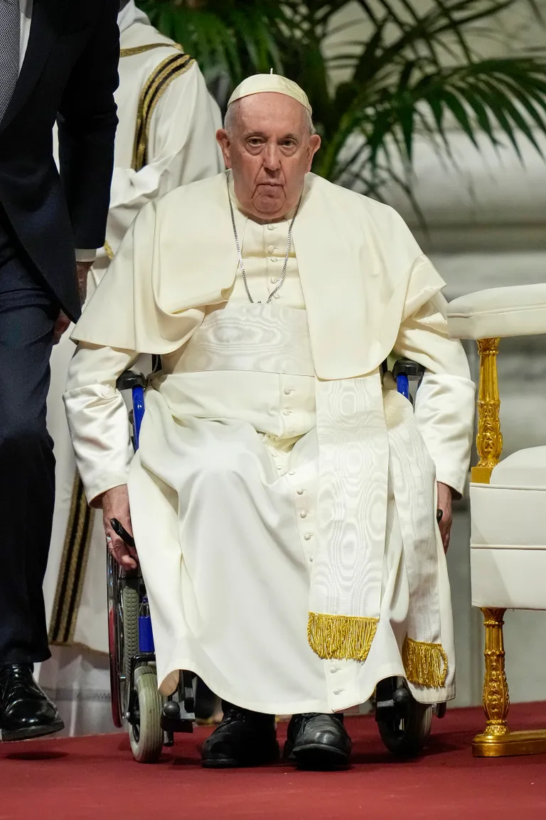 Pope Francis at a mass for the feast of the Epiphany at St. Peter's Basilica on January 6, 2023 in Vatican City. | Source: Getty Images